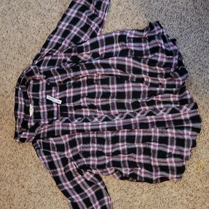 Terra sky new pink purple and black flannel size 3x by terra and sky